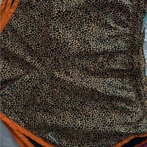 Nike Cheetah Print Sports Shorts with Orange Trim